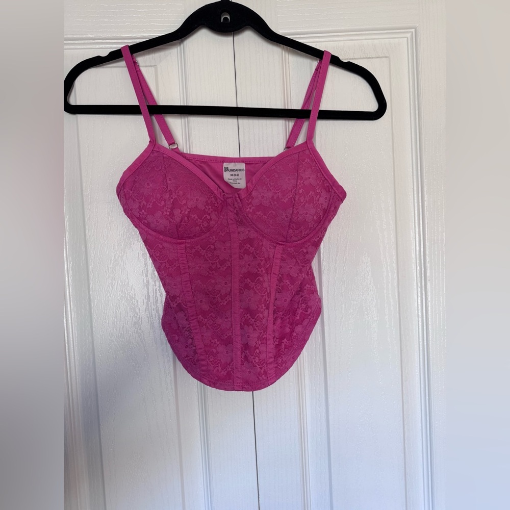 No Boundaries Pink Lace Corset Top size XS